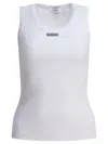 Alexander Mcqueen Sleeveless Ribbed Top With Fitted Silhouette In White