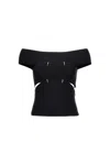 Alexander Mcqueen Lex Sliced Top Ld32 In Black