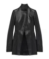 Alexander Mcqueen Women's Cutaway Leather Jacket In Black In Black