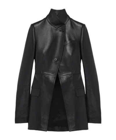 Alexander Mcqueen Women's Cutaway Leather Jacket In Black
