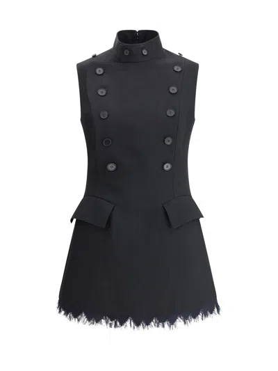 Alexander Mcqueen Women Day Mini Dress In Black