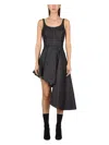 Alexander Mcqueen Asymmetric Midi Denim Corset Dress In Blue