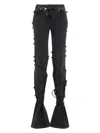 Alexander Mcqueen Flared Jeans With Unique Lace-up Detailing And High-quality Cotton Fabric
