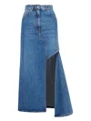Alexander Mcqueen Alexander Mc Queen Pencil Skirt With Cut Out In Blue