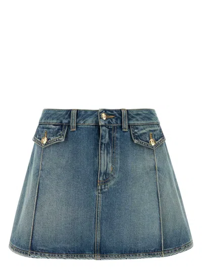 ALEXANDER MCQUEEN WOMEN'S DENIM MINI SKIRT