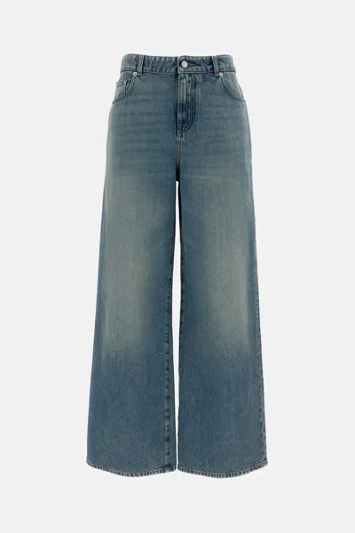 Alexander Mcqueen Women Denim Trousers In Blue