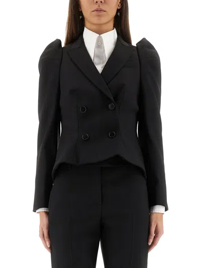 ALEXANDER MCQUEEN ALEXANDER MCQUEEN WOMEN DOUBLE-BREASTED JACKET WITH POINTED SHOULDERS
