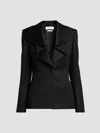 Alexander Mcqueen Structured Tailored Jacket With Statement Lapels In Black