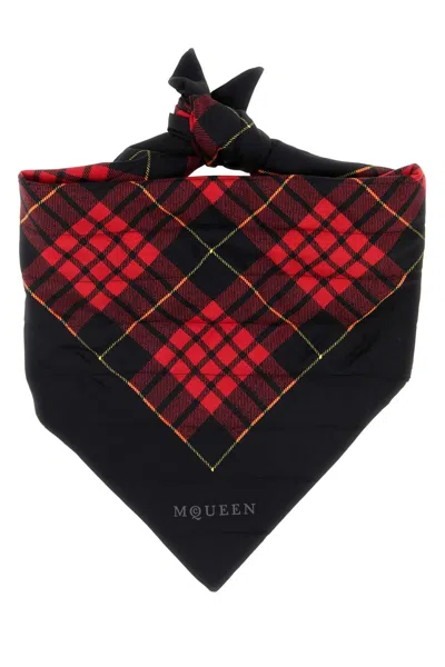 Alexander Mcqueen Women Embroidered Silk Scarf In Neutral