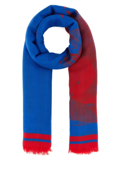 Alexander Mcqueen Women Embroidered Wool Scarf In Printed
