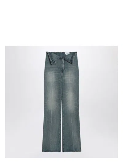 Alexander Mcqueen Women's Flared Jeans With Turn-ups At The Waist