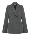 Alexander Mcqueen Women's Flecked Glen Check Double-breasted Jacket In Black/ivory In Gray