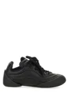Alexander Mcqueen Flexion Rubber-trimmed Textured-leather Sneakers In Black