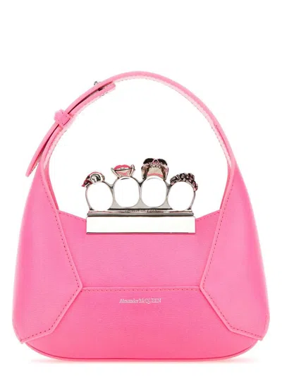 Alexander Mcqueen Women's Fluo Leather Mini Jewelled Hobo Handbag