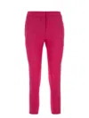 Alexander Mcqueen Fuchsia Cigarette Pants With Welt Pocket In Viscose Blend Woman