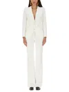 Alexander Mcqueen Viscose Blend Crepe One Button Blazer In Cream