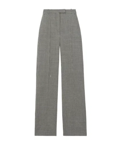 Alexander Mcqueen Women's Gingham Check Tailored Trousers In Black/ivory In Multi