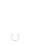 Alexander Mcqueen Women Gold Metal Twin Skull Bracelet In Gold