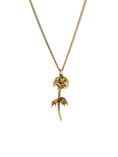 Alexander Mcqueen Women's Goldtone Dipped Rose Pendant Necklace
