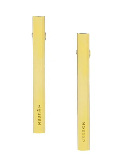 Alexander Mcqueen Skull Drop Earrings In Gold
