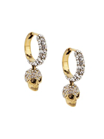 Alexander Mcqueen Women's Goldtone Or Silvertone & Crystal Skull Drop Earrings