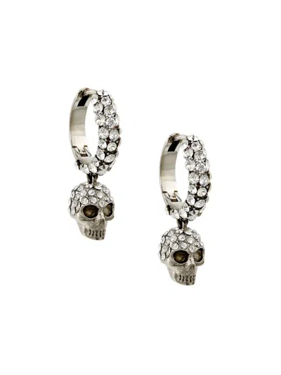 Alexander Mcqueen Women's Goldtone Or Silvertone & Crystal Skull Drop Earrings