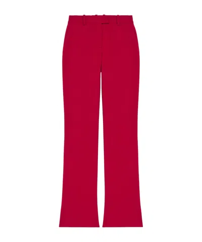 Alexander Mcqueen Women's Grain De Poudre Tailored Trousers In Crimson In Red