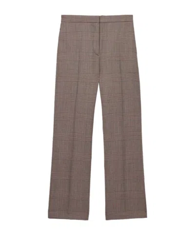 Alexander Mcqueen Women's Heitage Check Kickback Trousers In Ivory/black/tobacco
