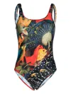Alexander Mcqueen Printed Bodysuit In Multicolour