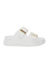Alexander Mcqueen Hybrid Double-strap Rubber Slides In Ivory