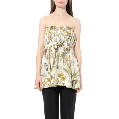 Alexander Mcqueen Women's Iris Print Dress In Ivory/multicolor