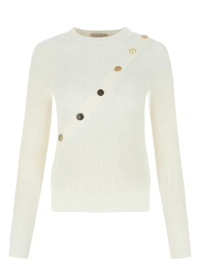 ALEXANDER MCQUEEN WOMEN'S IVORY STRETCH VISCOSE SWEATER