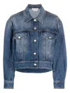 Alexander Mcqueen Denim Cocoon Jacket In Denim