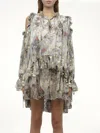 Alexander Mcqueen Women's Jacquard Mini Dress In Gray