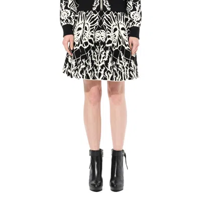 Alexander Mcqueen Women's Jacquard Mini Skirt In Black/ivory
