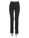 Alexander Mcqueen Women's Jeans Wide Leg In Black