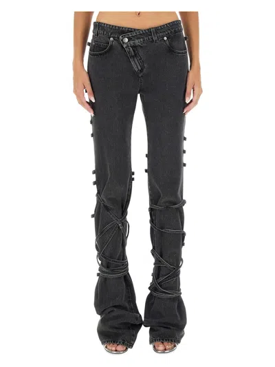 ALEXANDER MCQUEEN WOMEN'S JEANS WITH KNOTTED DETAIL