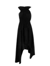 Alexander Mcqueen Gathered Asymmetric Cotton Jersey Midi Dress