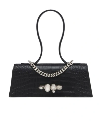 Alexander Mcqueen Jewelled Tote Bag In Black