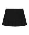 Alexander Mcqueen Frayed Pleated Wool-twill Mini Wrap Skirt In Black