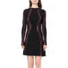 Alexander Mcqueen Women's Knit Dress In Black/red