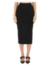 Alexander Mcqueen Pencil Midi Skirt In Black
