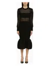 Alexander Mcqueen Alexander Mc Queen Black Knitted Midi Dress