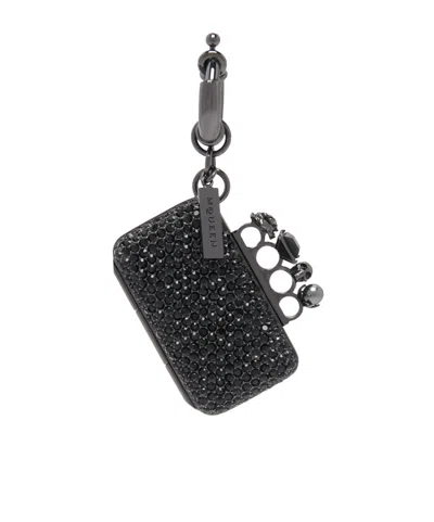 Alexander Mcqueen Women's Knuckle Clutch Charm In Black