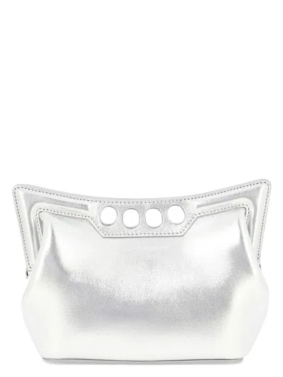 Alexander Mcqueen Women's La Borsa A Tracolla "peak" Mini In Silver