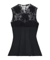 Alexander Mcqueen Lace-paneled Cotton-blend Top In Black