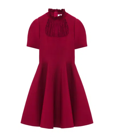 Alexander Mcqueen Women's Lace Panel Mini Dress In Crimson In Red