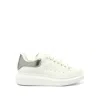 Alexander Mcqueen Oversized Leather Low-top Sneakers In White/silver