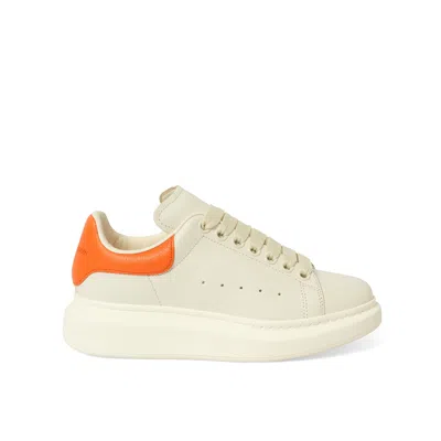 Alexander Mcqueen Women's Larry Oversized Sneakers In Off White/orange
