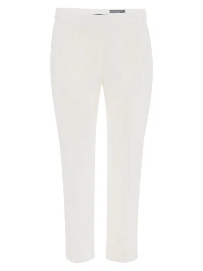 Alexander Mcqueen Leaf Crepe Cigarette Pants In White